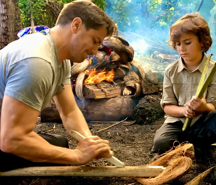 Family learning island survival skills Hawaii
